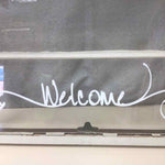 "WELCOME" GLASS WINDOW
