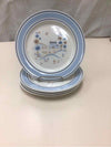 4 SMALL BLUE/BROWN PLATES