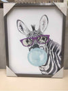 ZEBRA W/PURPLE GLASSES