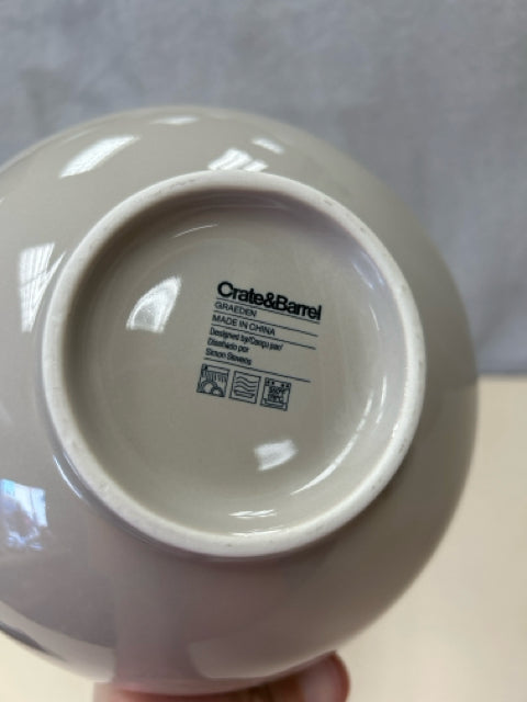 GREY CREAM SERVING BOWL