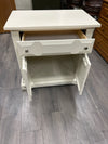 WHITE NIGHTSTAND W/DRAWER & CABINET