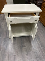 WHITE NIGHTSTAND W/DRAWER & CABINET