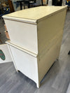 WHITE ANTIQUE DRESSER W/CABINET