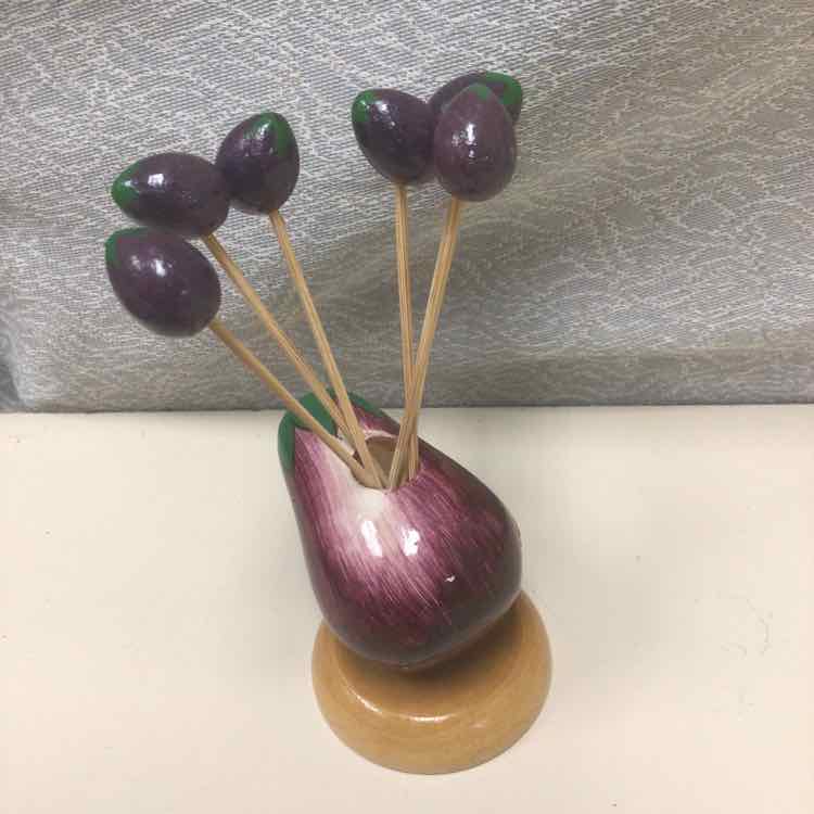 EGGPLANT TOOTHPICK HOLDER