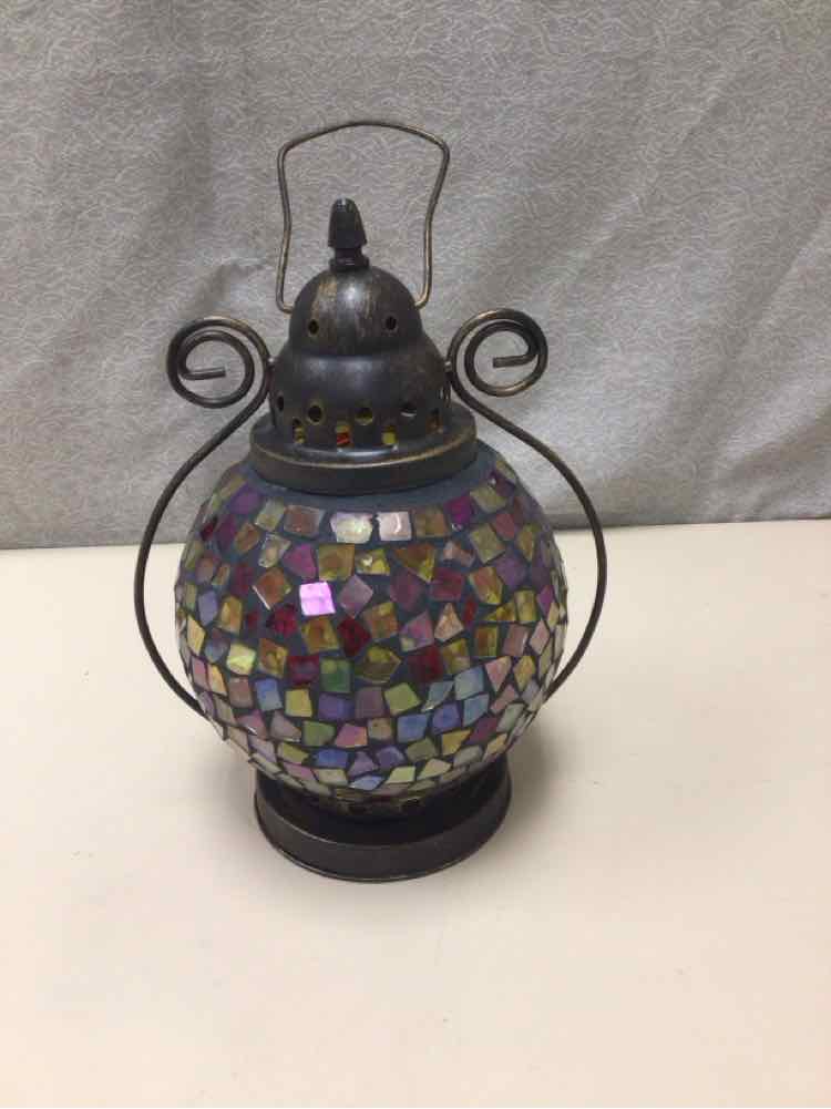 GLASS MOSAIC TEA LIGHT