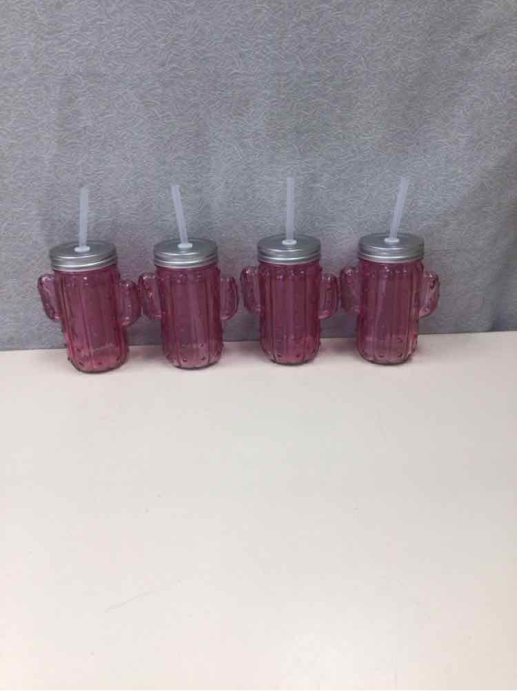 4 PINK CACTUS CUPS