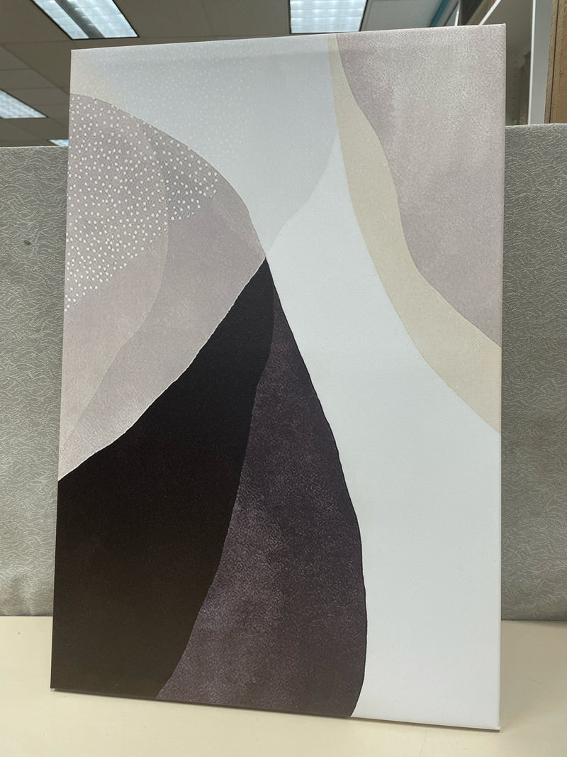 GRAY/BLACK/WHITE ABSTRACT CANVAS