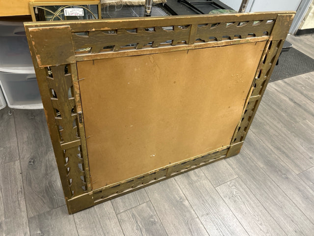 GOLD WOOD HANGING MIRROR