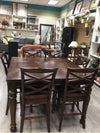 DARK BROWN DINING W/6 CHAIRS
