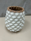 "RATI" WHITE GEOMETRIC PATTERN VASE