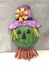 GREEN/PURPLE METAL SCARECROW HEAD