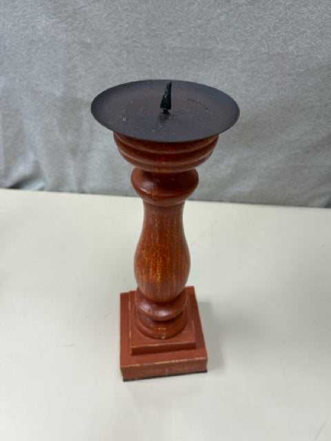 ORANGE WOOD CANDLE STAND