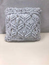 GRAY CROCHETED THROW PILLOW