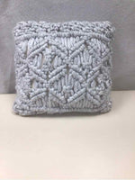 GRAY CROCHETED THROW PILLOW
