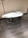 WHITE ROUND MARBLE COFFEE TABLE