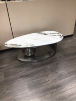 WHITE ROUND MARBLE COFFEE TABLE