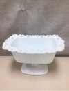 VINTAGE GLASS PEDESTAL BOWL