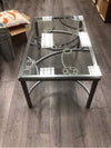 METAL GEAR COFFEE TABLE GLASS TOP