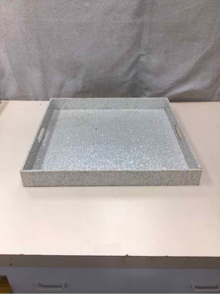 SILVER MIRRORED SERVING TRAY