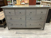 "HEMNES" GREY 8 DRAWER DOUBLE DRESSER