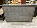 "HEMNES" GREY 8 DRAWER DOUBLE DRESSER