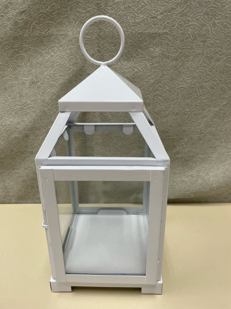 WHITE METAL LANTERN