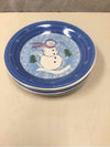 4 SMALL SNOWMAN PLATES