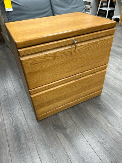 OAK FILE 2 DRAWER FILE CABINET