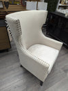 BEIGE WINGBACK ARMCHAIR