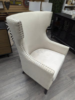 BEIGE WINGBACK ARMCHAIR