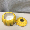 SMALL CERAMIC YELLOW PUMPKIN W/LID
