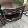 DARK WOOD 2 TIER 2 DRAWER NIGHTSTAND