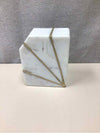 WHITE GOLD MARBLE BOOK END