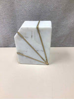 WHITE GOLD MARBLE BOOK END