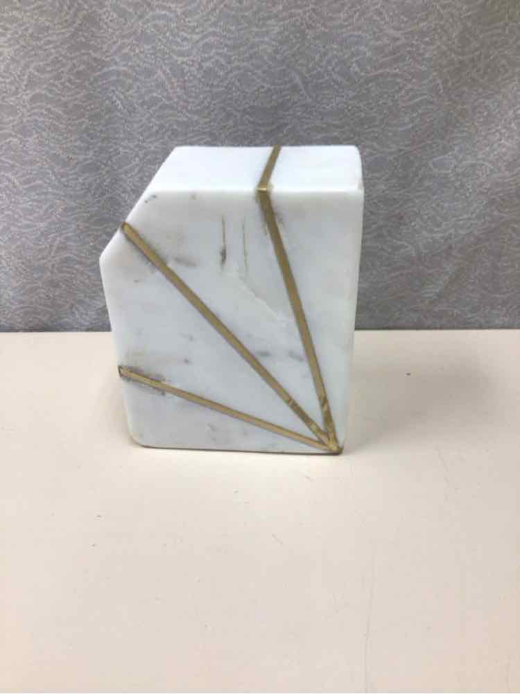WHITE GOLD MARBLE BOOK END