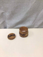 SMALL WOODEN POT W/LID