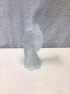 FROSTED GLASS ANGEL CANDLE HOLDER