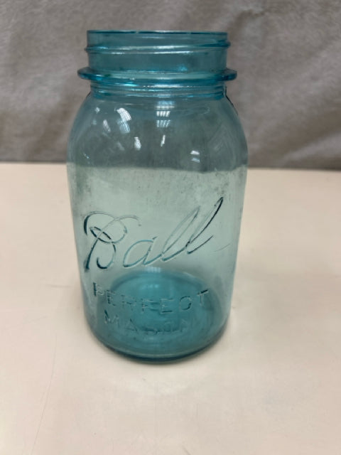BLUE GLASS MASON JAR