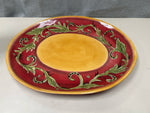 RED GREEN CERAMIC SERVING PLATE