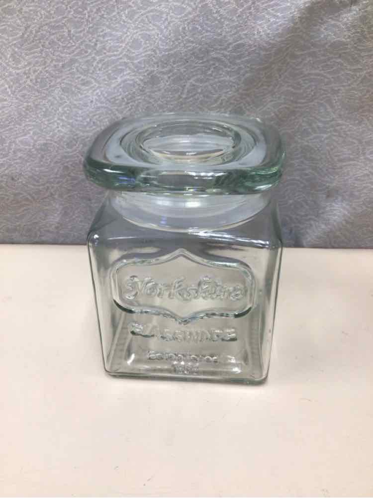 YORKSHIRE SQUARE GLASS JAR