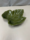GREEN CERAMIC LEAF DISH
