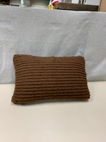 BROWN KNOTTED RECTANGLE PILLOW