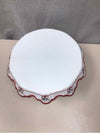 WHITE/RED PINE BRANCH CAKE PLATE