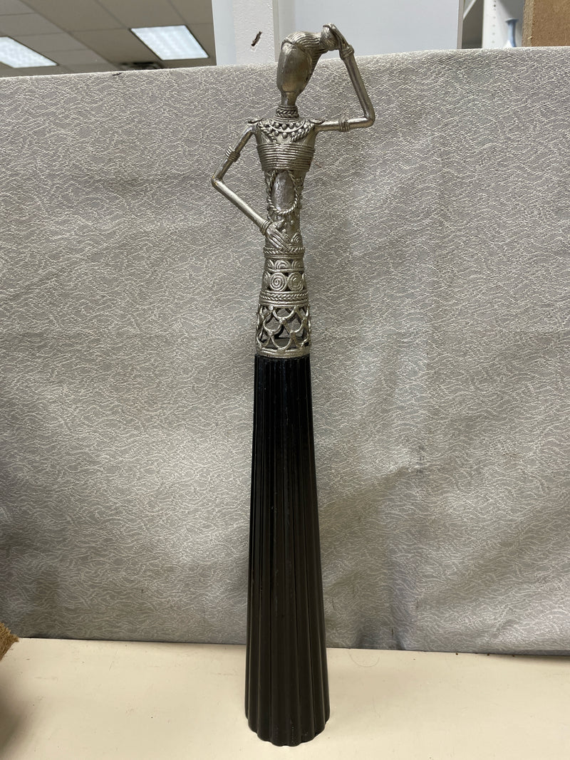 TALL BLACK W/SILVER FIGURE