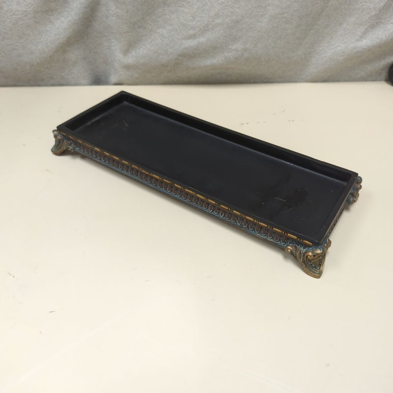 BLACK/ORNATE RECTANGULAR TRAY