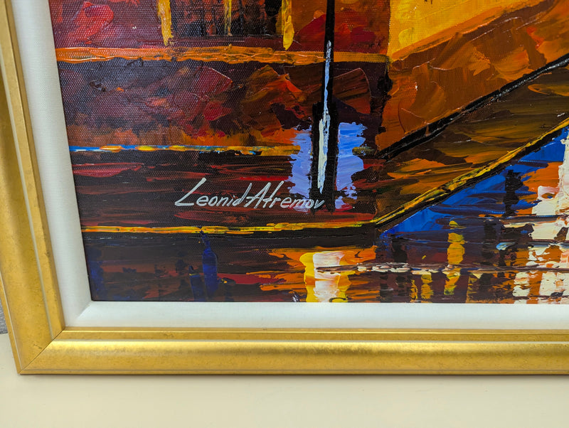 GOLD FRAME COLORFUL STREET SCENE