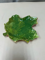 GREEN CERAMIC LEAF DISH