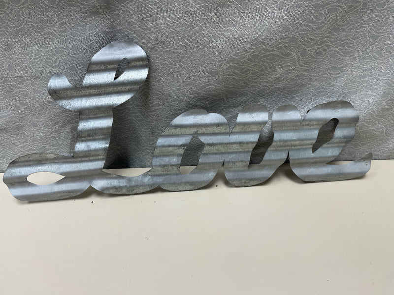 "LOVE" HANGING METAL SIGN