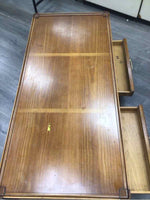 WOOD 2-TIER COFFEE TABLE W/2 DRAWERS