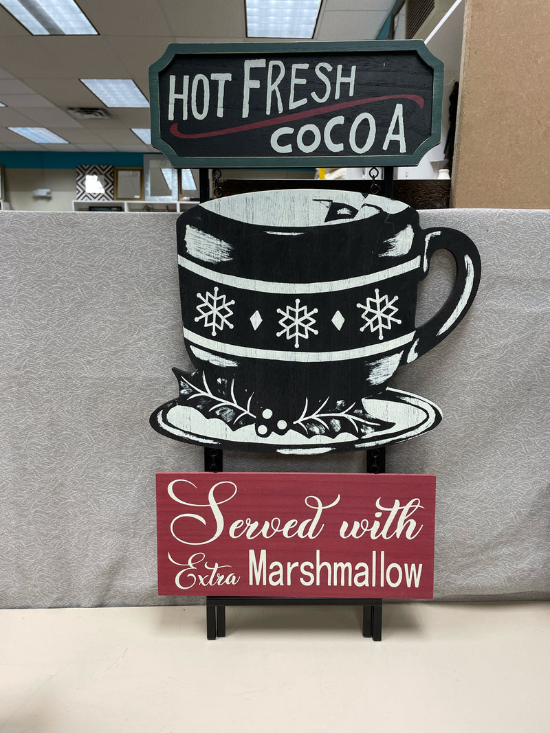 BLACK COCOA SANDWICH BOARD W/ REVERSIBLE SIGN